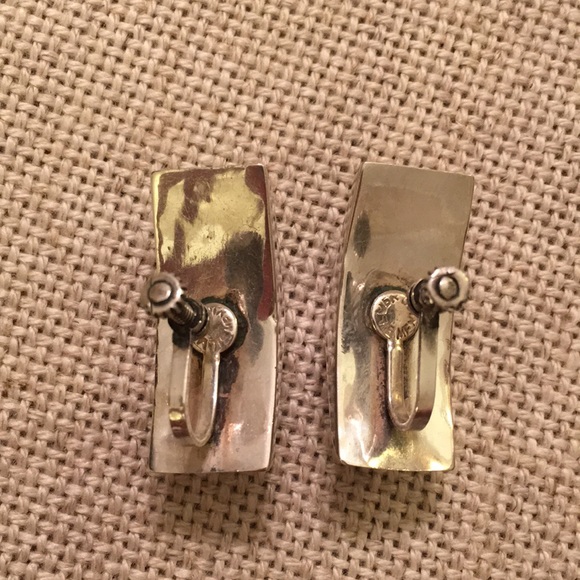 Vintage Mexico Sterling Silver Clip Earrings Boho - Picture 14 of 16